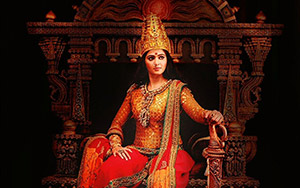 Poster of Indian Telugu 3D epic historical fiction film, Rudramadevi`s Hindi dubbed version